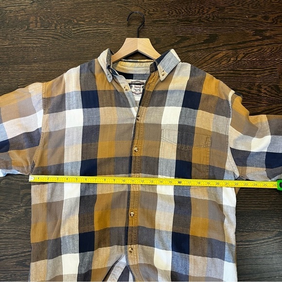 Men’s | Double Impact Brown and Black Plaid Button Up | Large - Picture 6 of 7